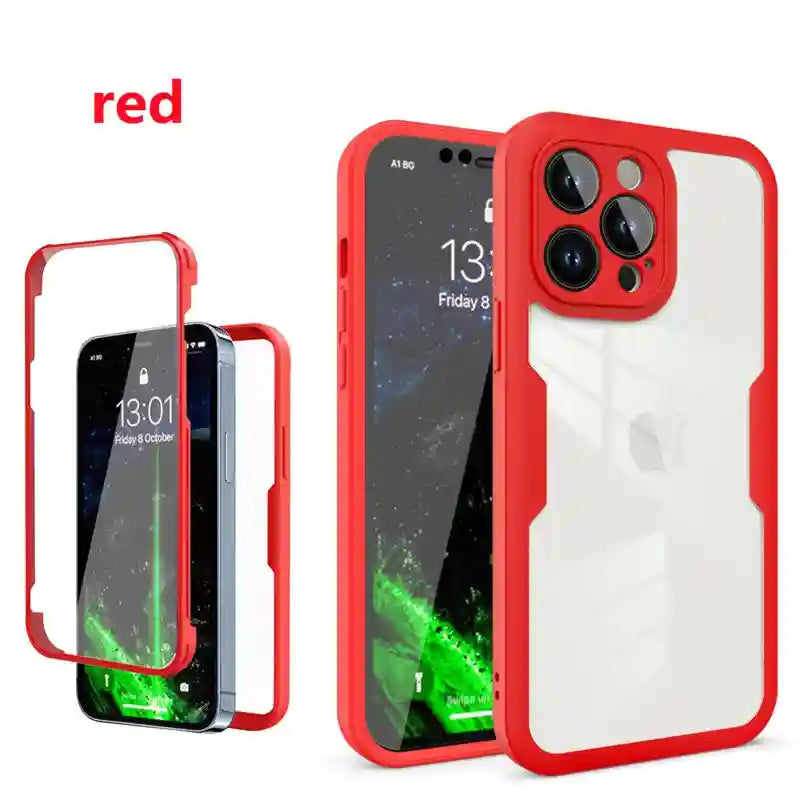 iPhone 16 Pro Full Body Shockproof Clear Case with Screen Protector Tidesmit