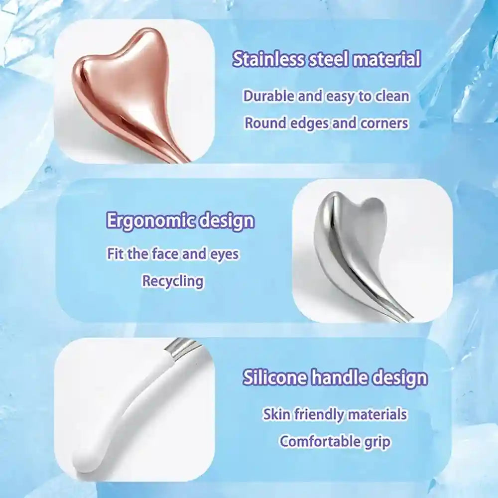 Tidesmit Stainless Steel Cooling Ice Globes for Facial Puffiness Relief Eye Massage Instrument Tidesmit