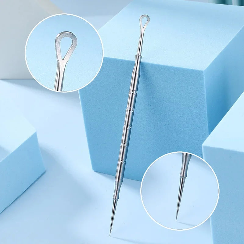 Blackhead Remover Tool Kit 4pc - Professional Stainless Steel Acne Set Scrubs Treatments Tidesmit