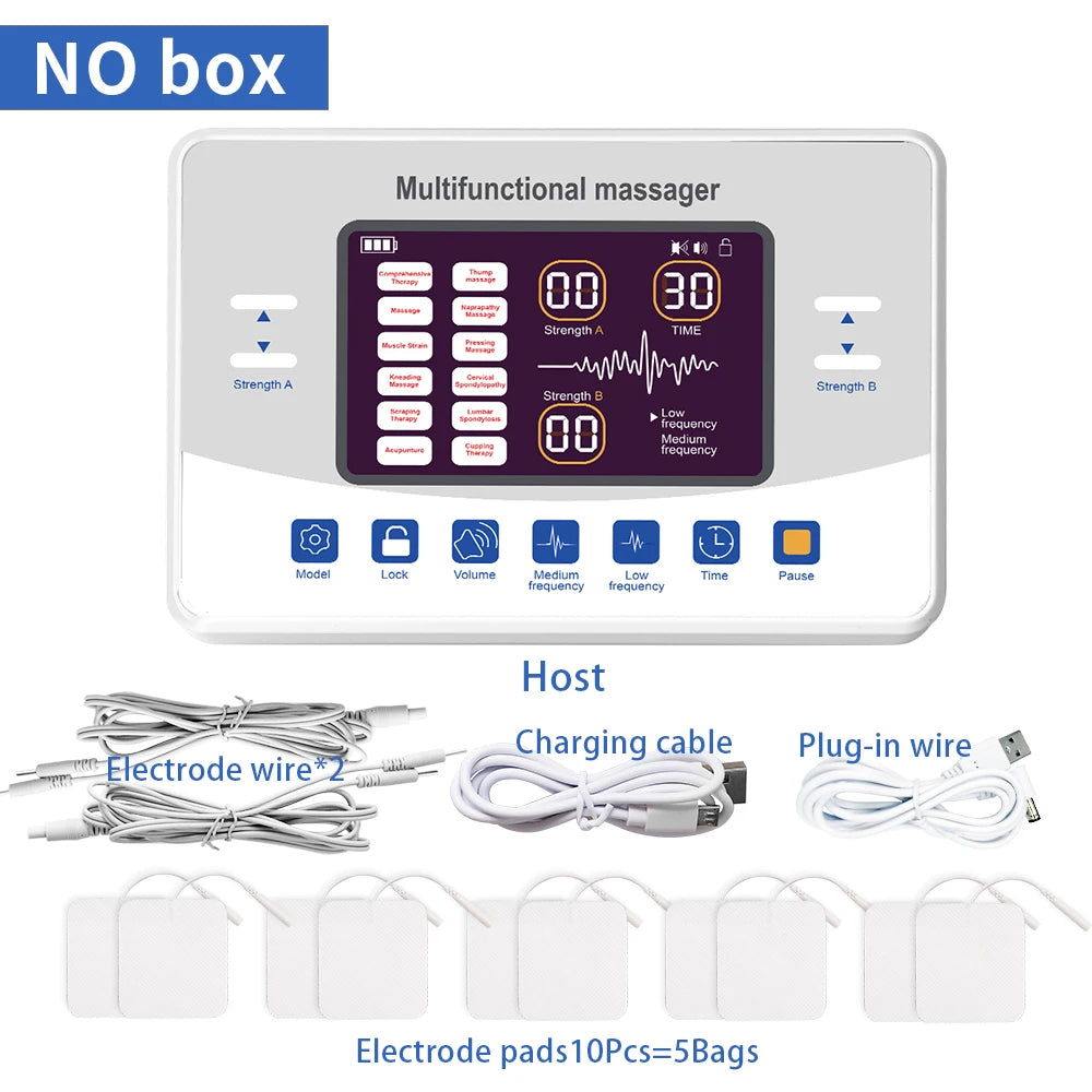 Electric Muscle Stimulator & TENS Pulse Massager - Tidesmit Body Shaping Massage Equipment R-406-NB Tidesmit