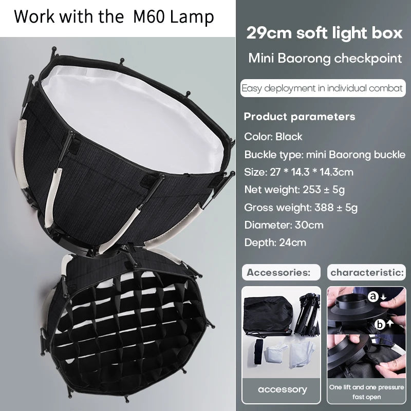 LED Video Light 60-80W Bi-Color Studio Lighting for Content Creators Only Soft Box Tidesmit
