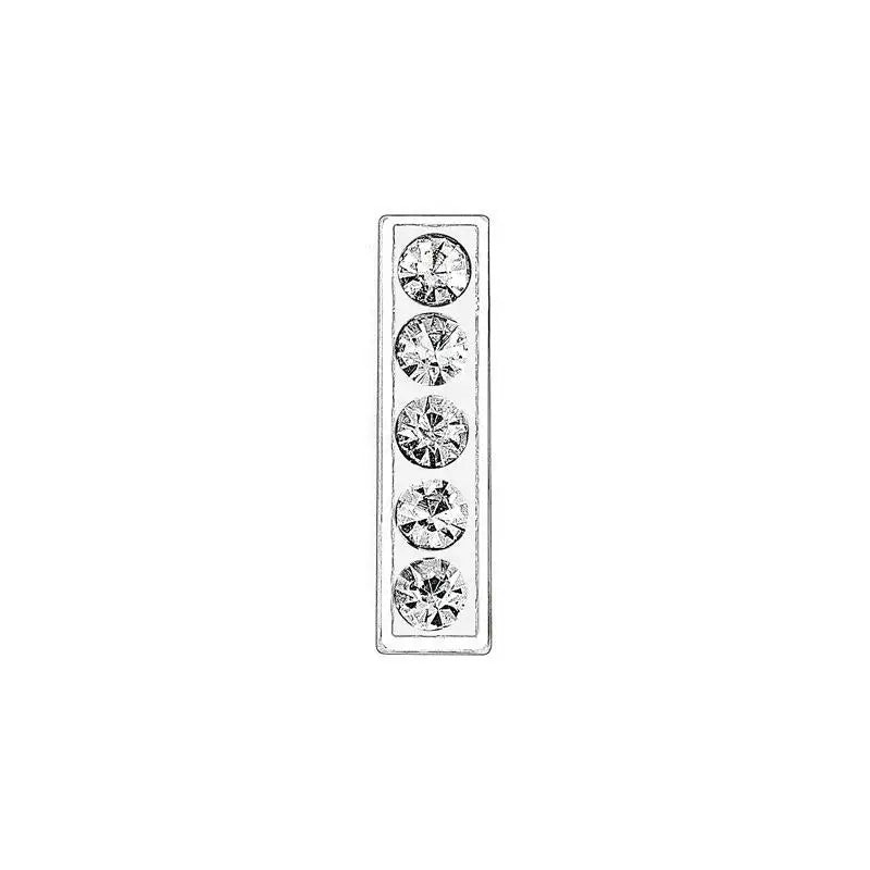 Silver rhinestone letter 'I' slide charm for 8mm DIY pet collars to personalize your dog or cat's accessory.