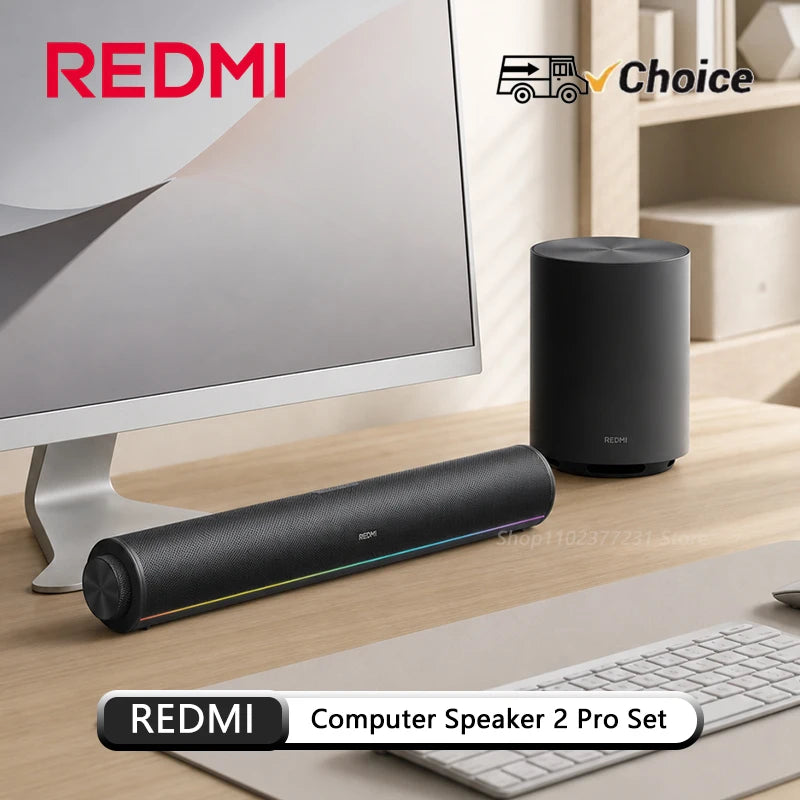 NEW Mijia REDMI Computer Speaker 2 Pro Set Four-Unit Two-Channel Stereo RGB Ambient Light Bluetooth 5.0 Built-in Microphone CN