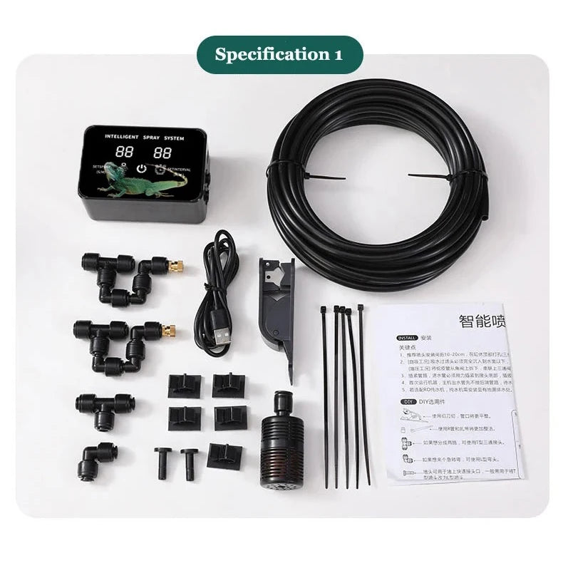 Intelligent Reptile Spray Irrigation Timer System Mist Rainforest Terrariums Automatic Spray Misting Plant Watering System Kit