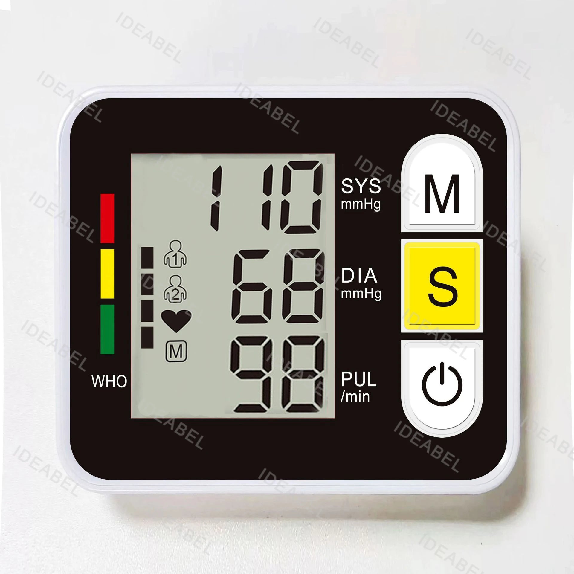 Wrist Blood Pressure Monitor Tonometer Automatic Digita Sphygmomanom BP LCD Screen Portable Health Care Heart Rate Pulse Meter