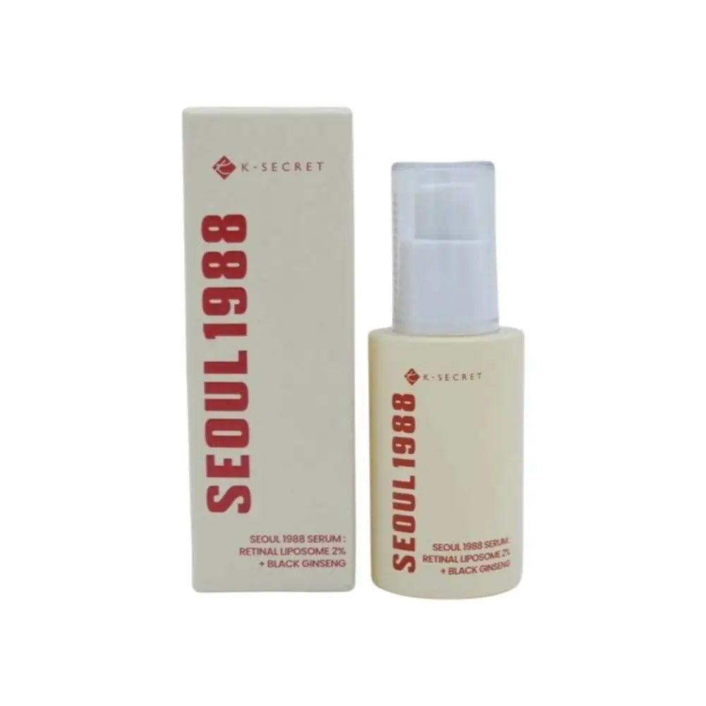 K-Secret retin(al) black toner bottle and box, light beige bottle with clear cap