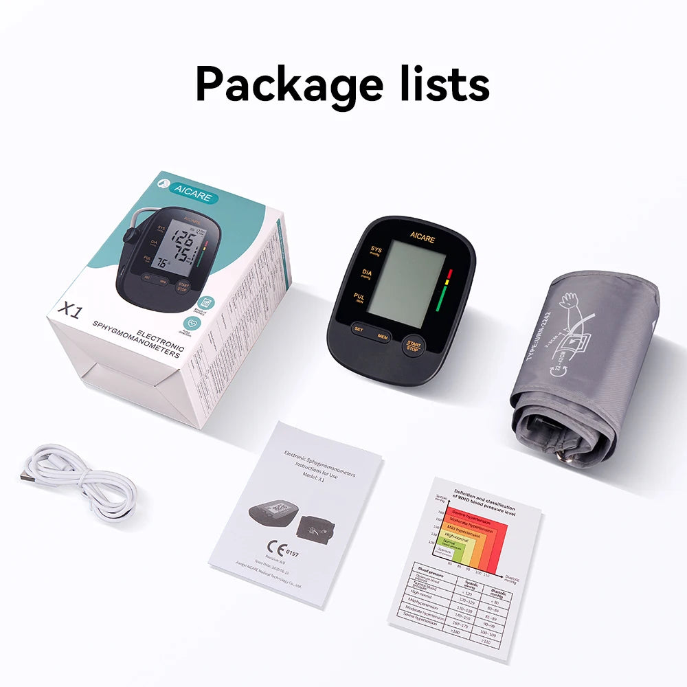 Aicare Digital Blood Pressure Monitor Medical Upper Arm Sphygmomanometer Automatic Tensiometer‌ Blood Pressure Meter 2 Users