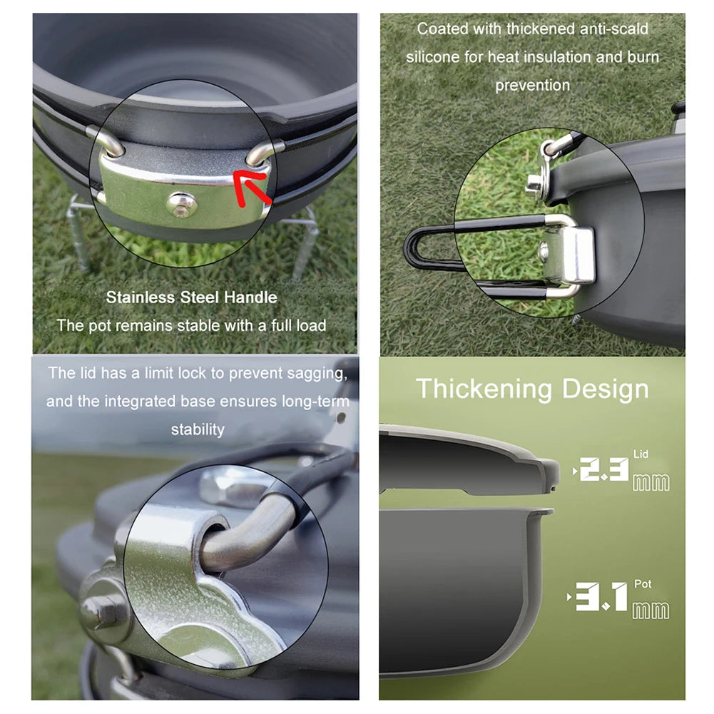 2L pressure cooker with stainless steel side handle and secure lid locking ring