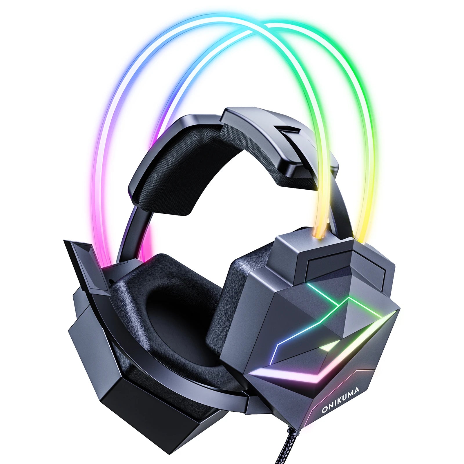 Tidesmit Gaming Headset with Surround Sound & Mic, Over-Ear Wired Black BLACK Tidesmit
