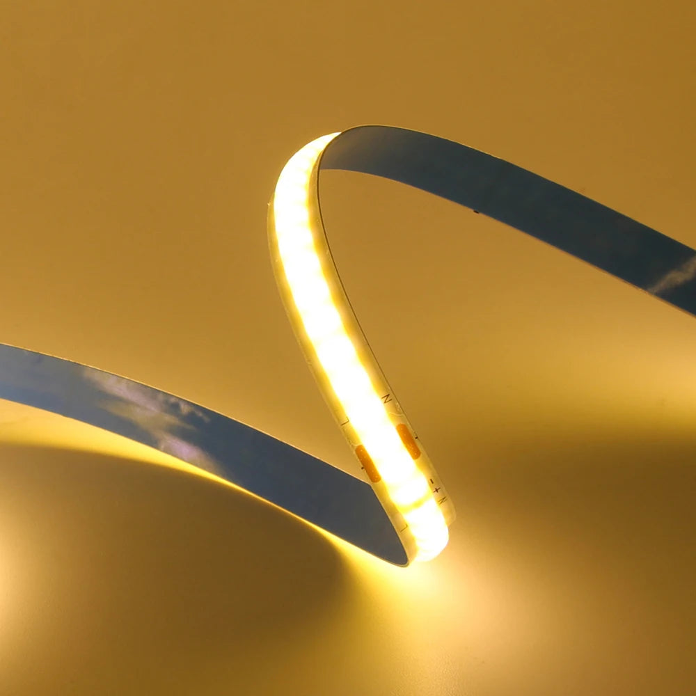 COB LED Strip Light Power Kit 220V 110V AC 3000K 4000K 6000K 2pin 240LEDs/m with IC Driver IP20 8mm PCB Dimmable Linear Lighting