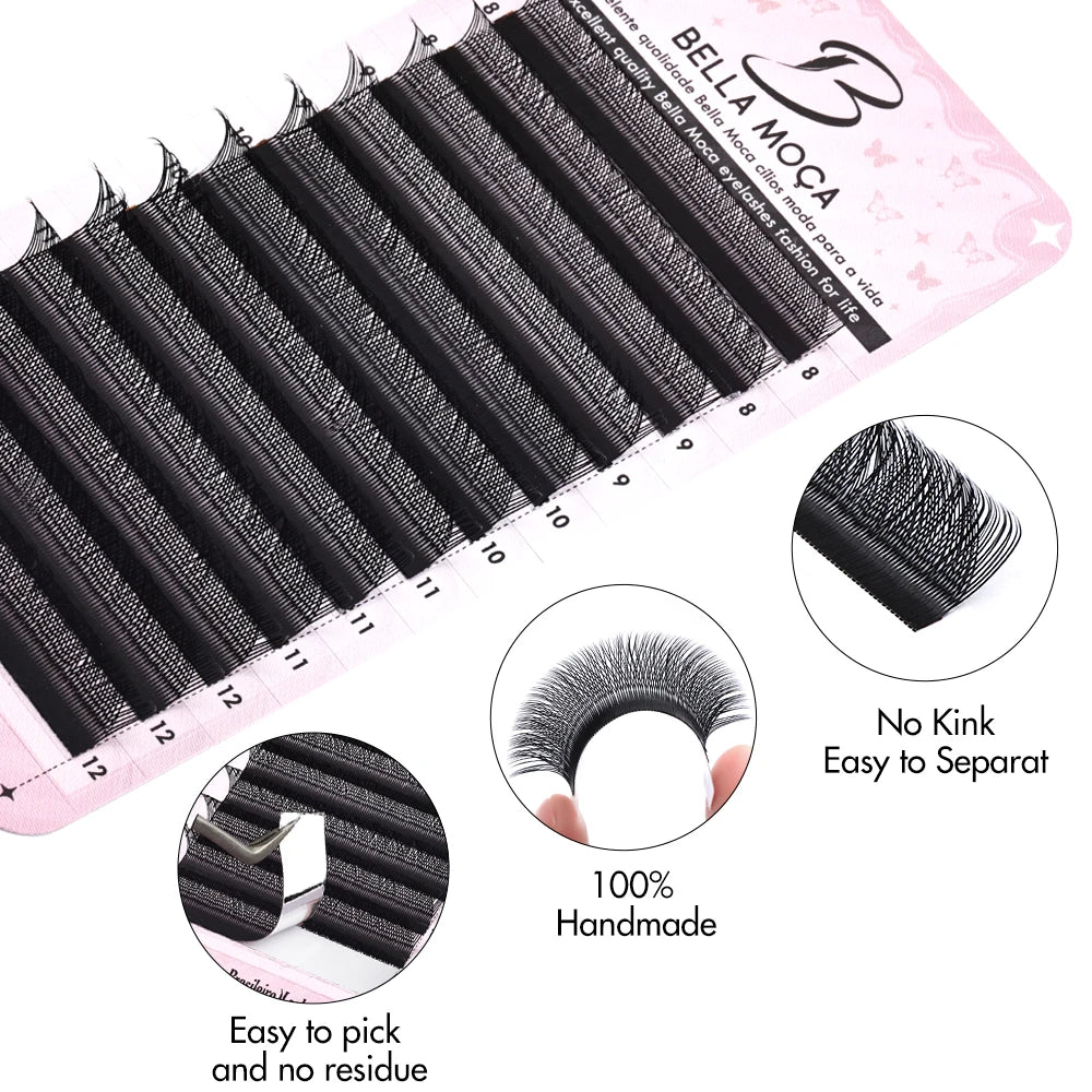 YY Shaped Eyelash Extensions 0.07mm D Curl Matte Faux Mink Lash False Eyelashes Tidesmit