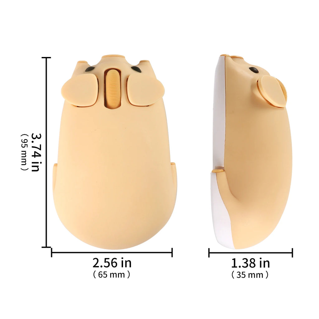 Cute 3D Little Pig Wireless Mouse 2.4G Bluetooth Dual-mode Silent For Women Office Laptop PC