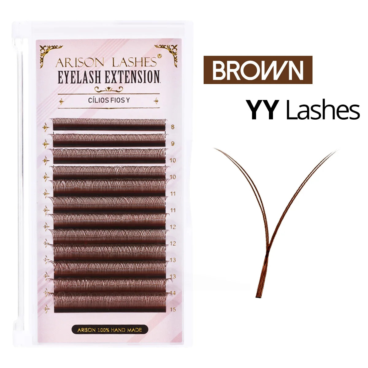 W Shape 7D Volume False Eyelashes 0.07mm D Curl - Soft Faux Lashes False Eyelashes YY Brown Tidesmit