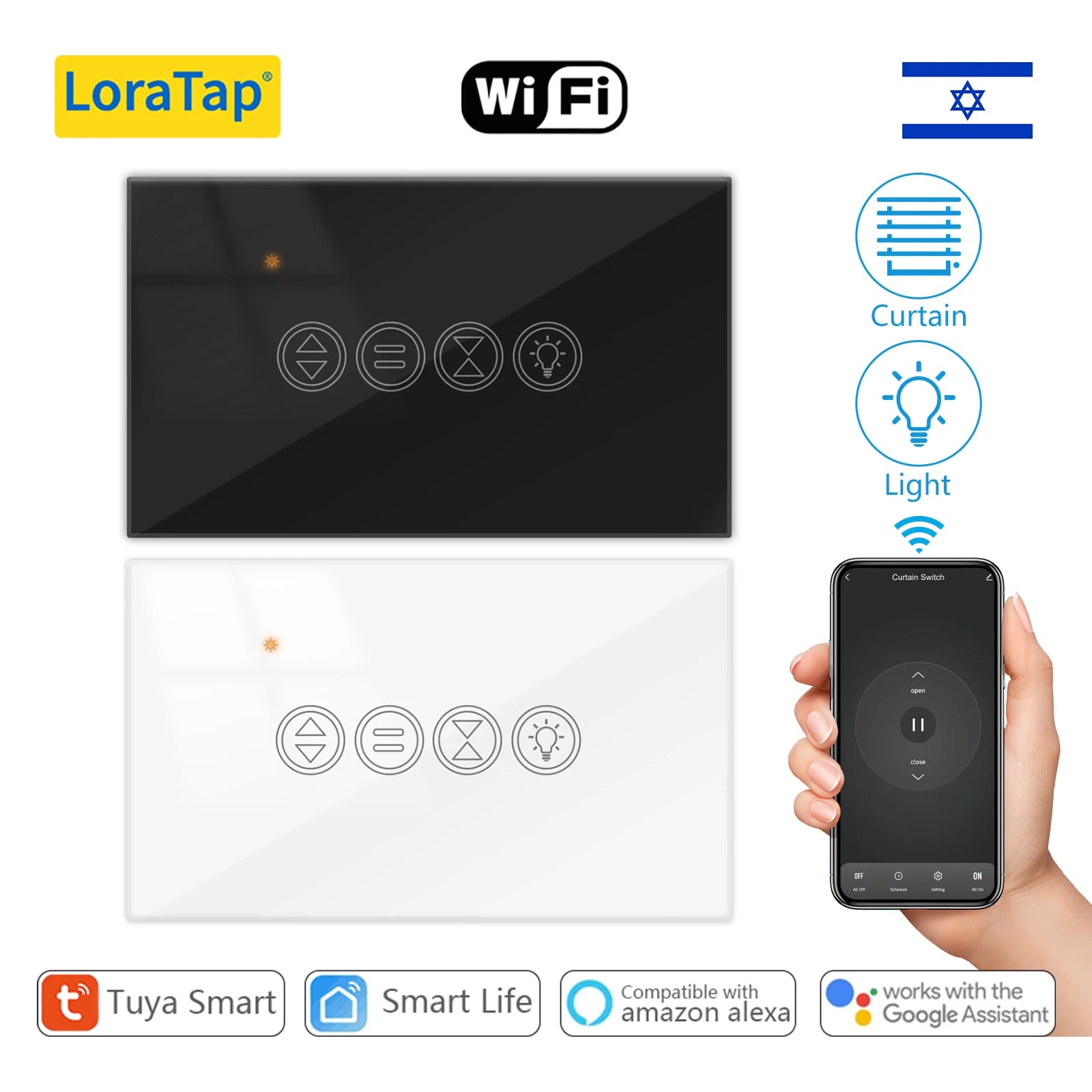 Smart Roller Shutter Switch - WiFi App-Controlled for Alexa & Google Home Tidesmit