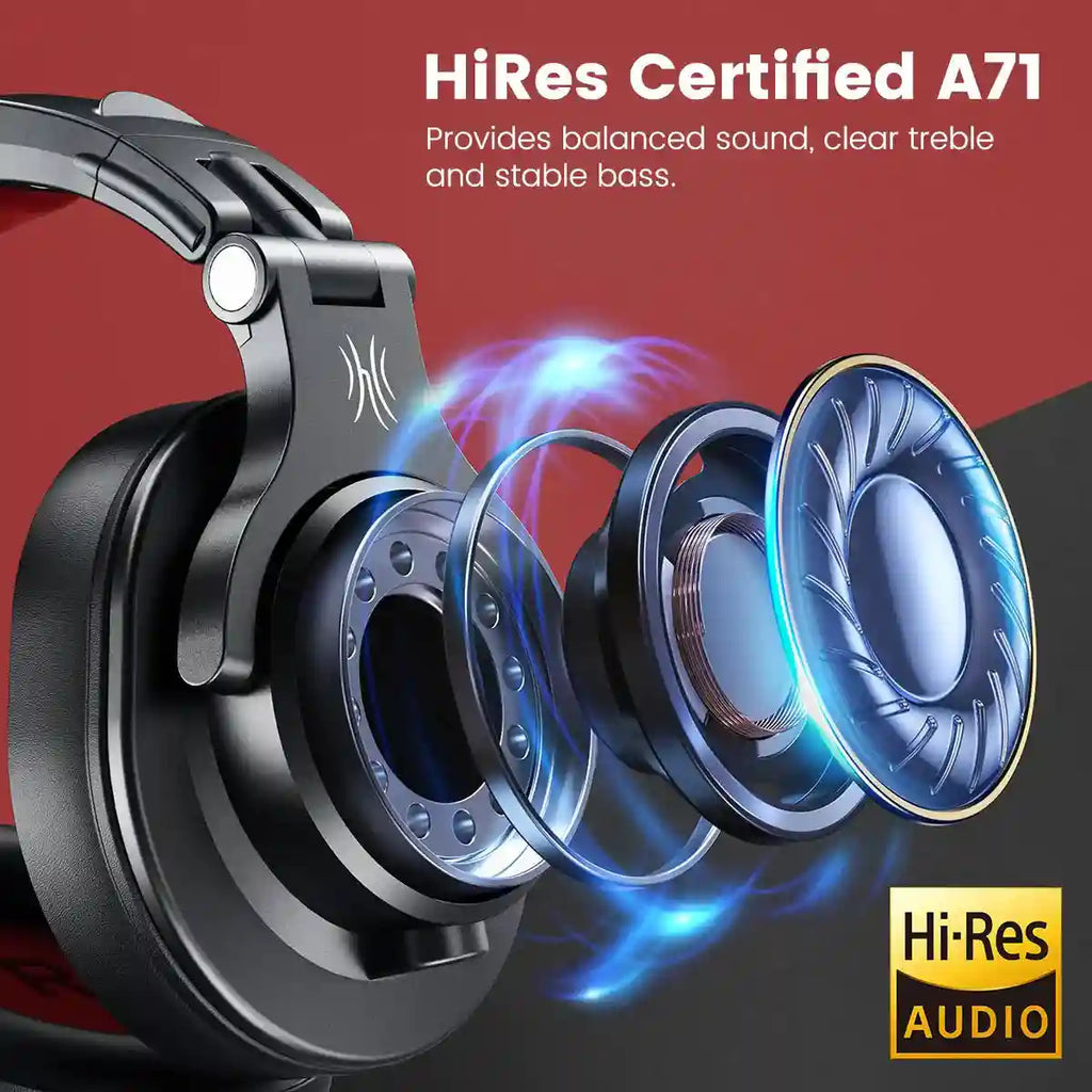 Wired Over-Ear Studio Headphones with Integrated Microphone Tidesmit