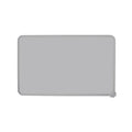 Waterproof grey silicone pet feeding mat with raised edges for spill-proof dog and cat food bowls. BPA-free, easy clean.
