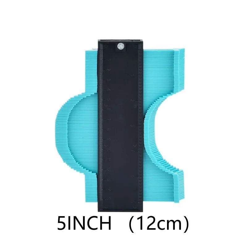 5-inch light blue contour gauge duplicator with black center strip and flexible tooth edges