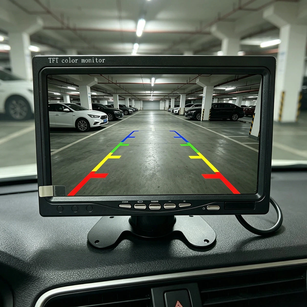 Car Reversing Image, 7-Inch 12-24V Desktop CVBS Monitor - Supports V1/V2 Dual Video Input, Rear View Ruler Camera - Night Vision