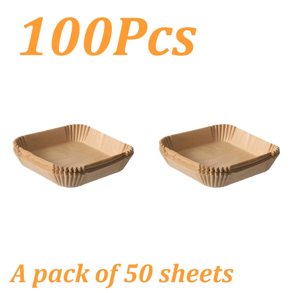 50-500Pcs Air Fryer Disposable Paper Non-Stick Square Round Non-Stick Airfryer Baking Papers Air-Fryer Paper Liners Paper