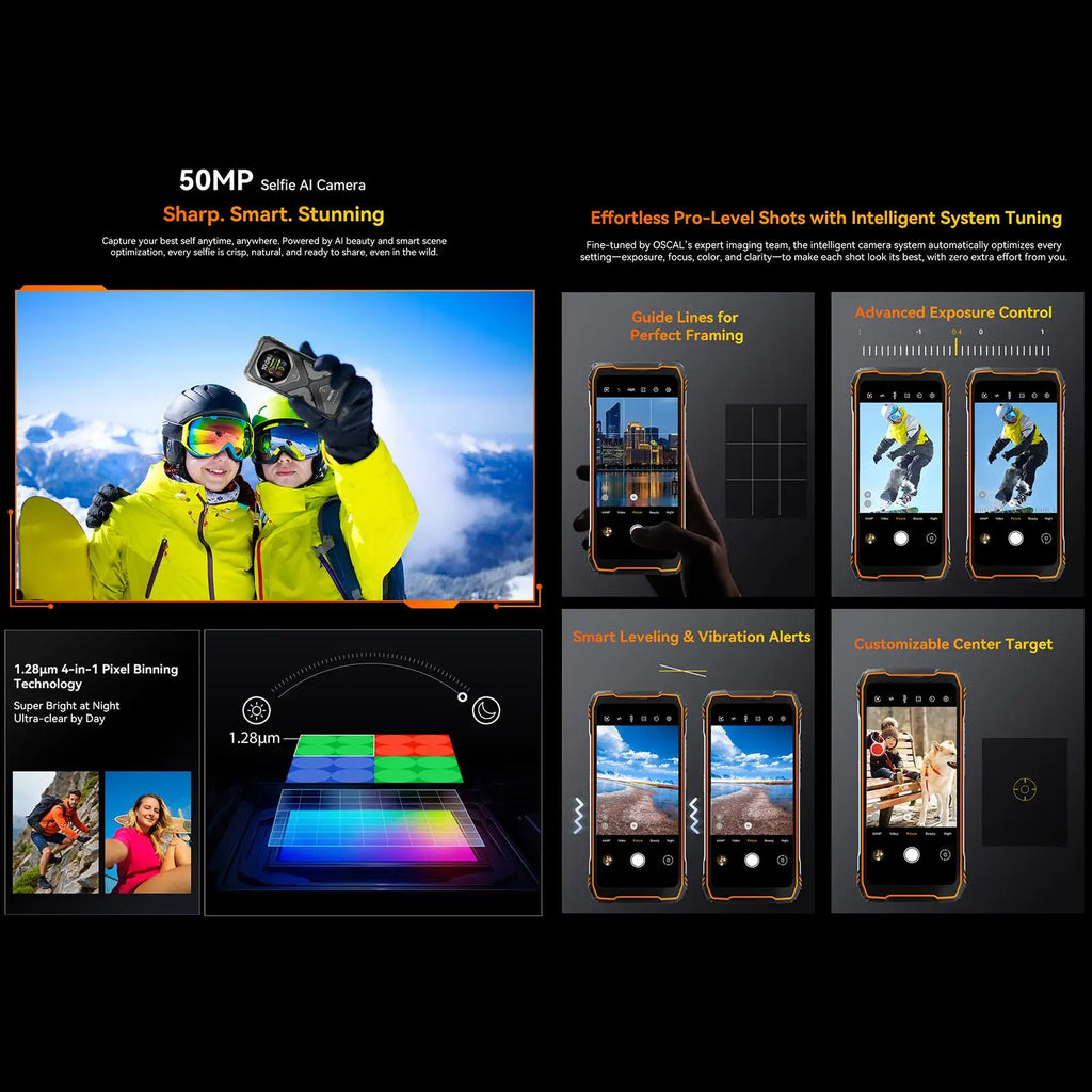 Blackview Oscal TANK 1 Rugged Phone 16GB+512GB 64MP Telephone 6.78 inch Display Android 15 DokeOS 4.2 Mediatek Dimensity 7050 5G