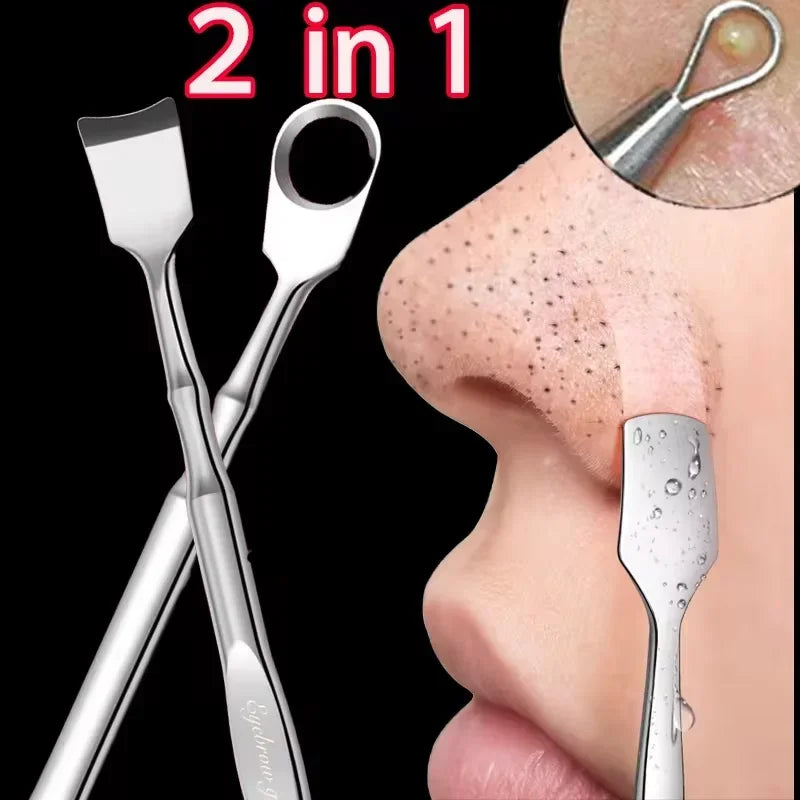 Blackhead Remover Tool Kit 4pc - Professional Stainless Steel Acne Set Scrubs Treatments Tidesmit