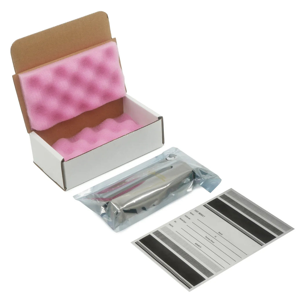 Thermal printhead kit with foam insert, protective wrap, and test label strips