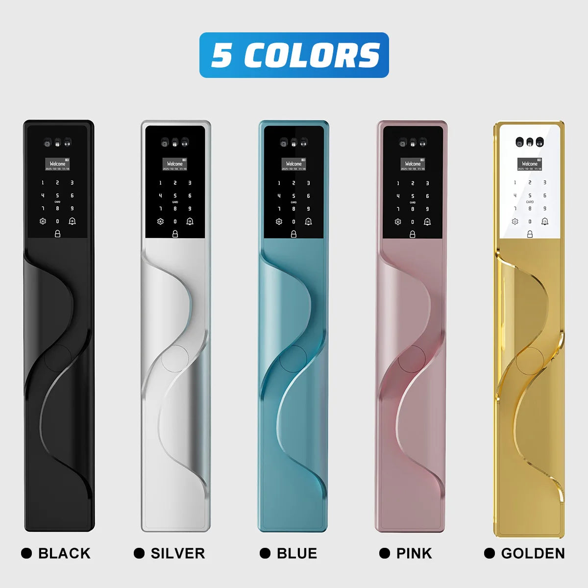 Waterproof Smart Door Lock with Camera Video Monitoring Intercom Palm Vein 3D Face Recognition Tuya Electric Door Lock