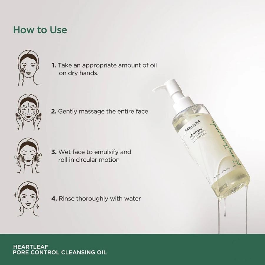 Heartleaf Pore Cleansing Oil 200ml | Deep Exfoliating Face Wash Scrubs Treatments Tidesmit