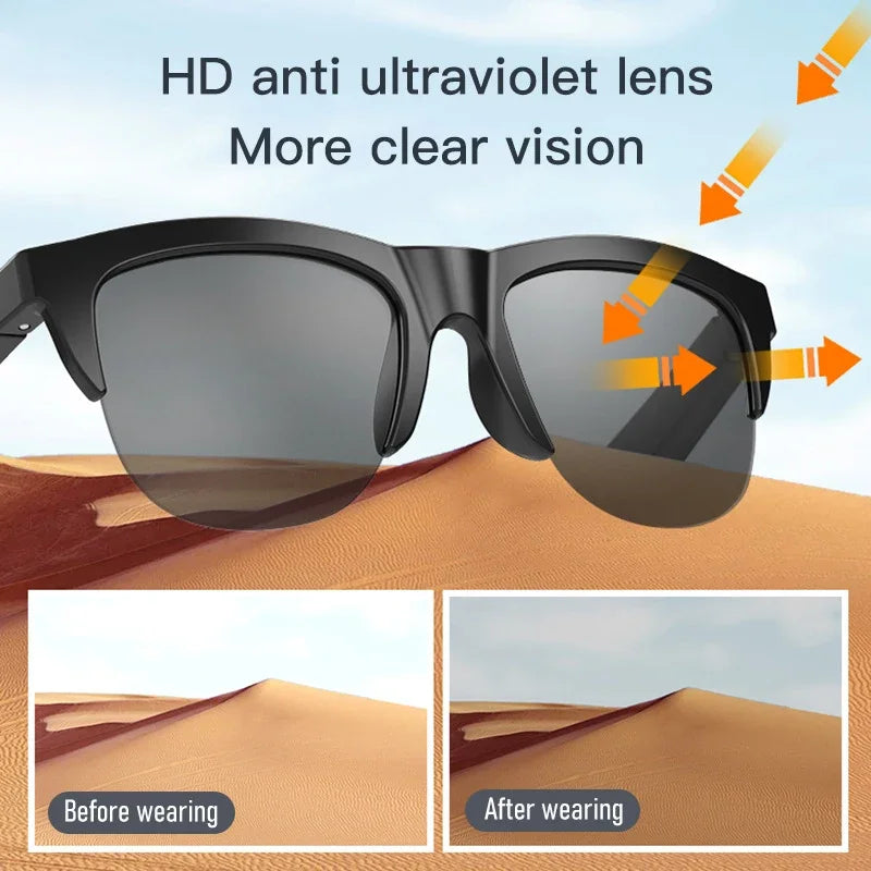 Smart Bluetooth Sunglasses with Spatial Audio and UV Protection Tidesmit