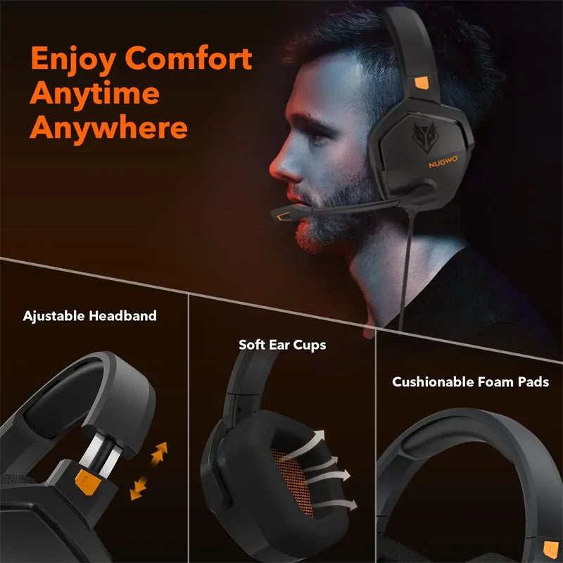 Gaming Headset for PS5 Xbox PC with Noise Canceling Mic - Over-Ear Comfort Tidesmit
