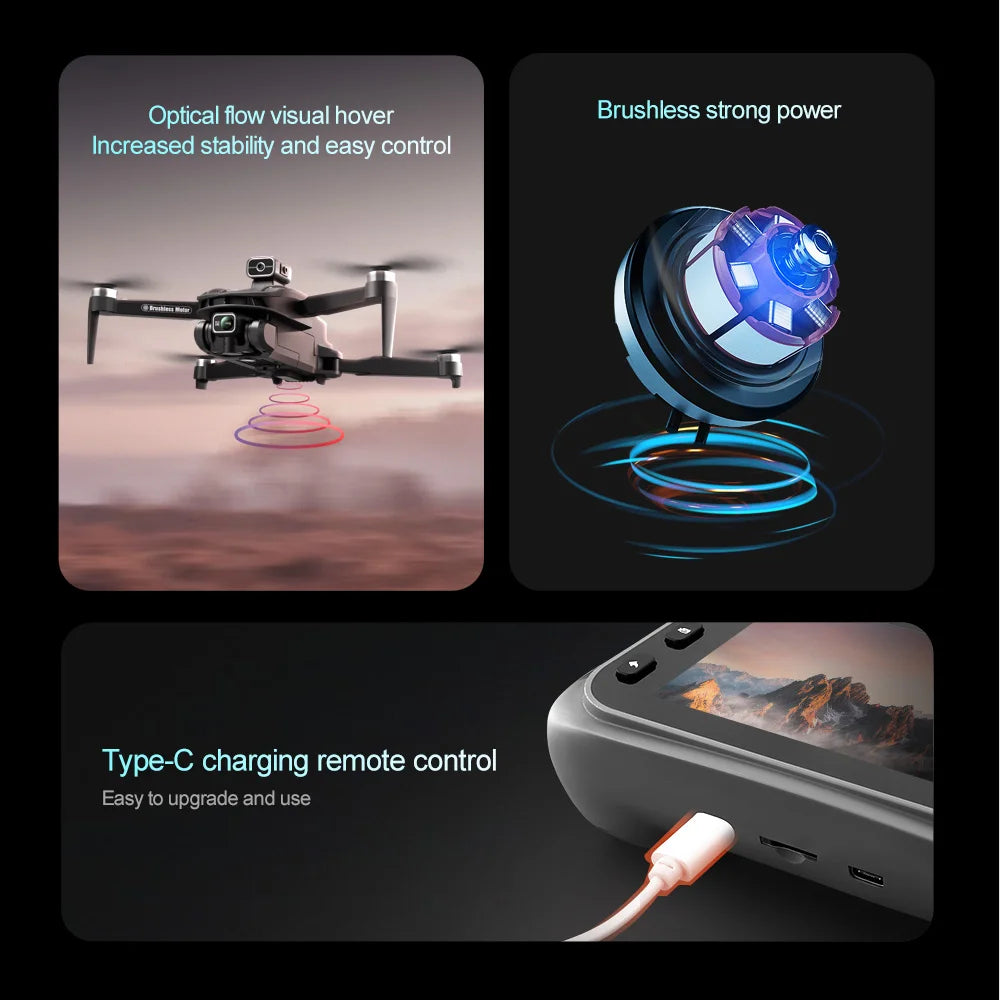 Tidesmit 8K GPS Drone with Camera, Brushless Motor & Foldable Frame Tidesmit