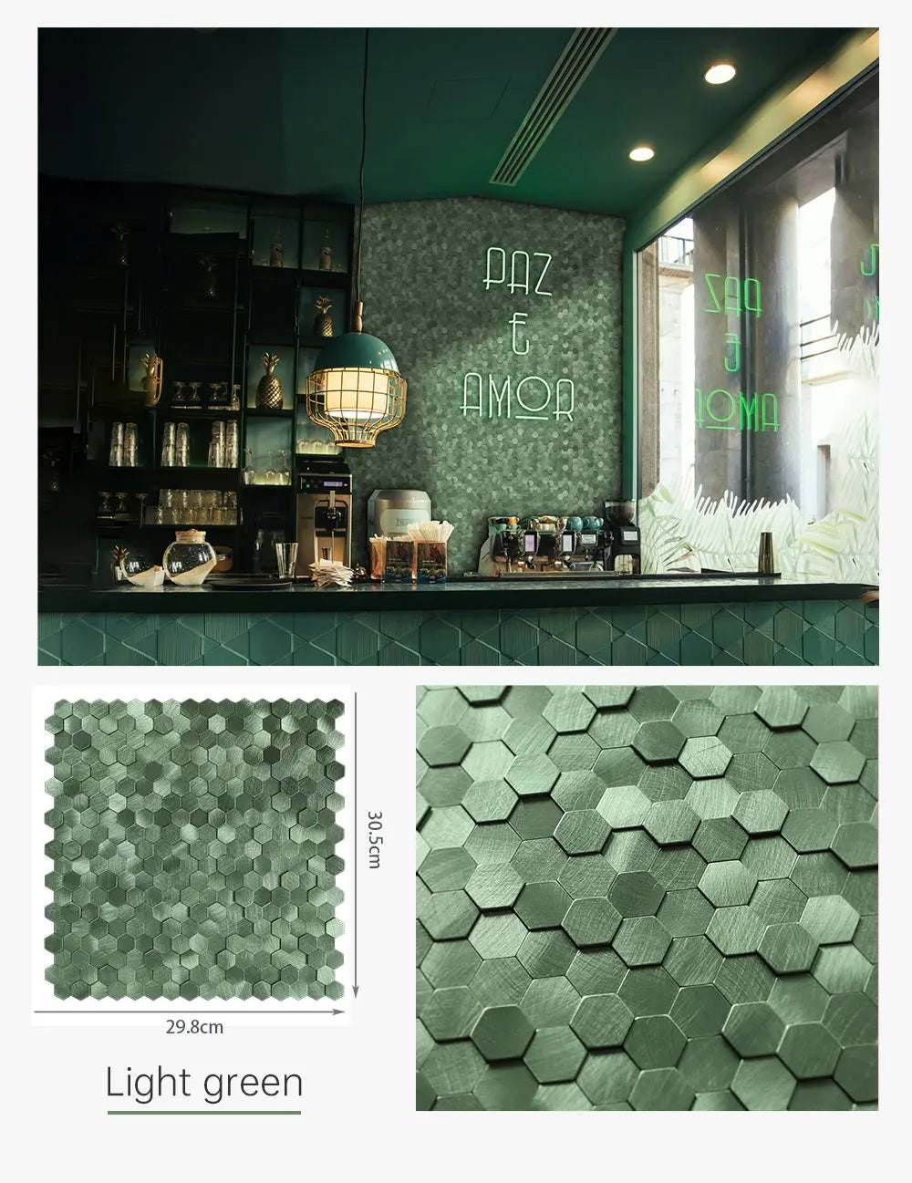Peel and Stick Backsplash Hexagon Tile, Self Adhesive Wall Tiles 3D Metal Stick on Tiles for Kitchen