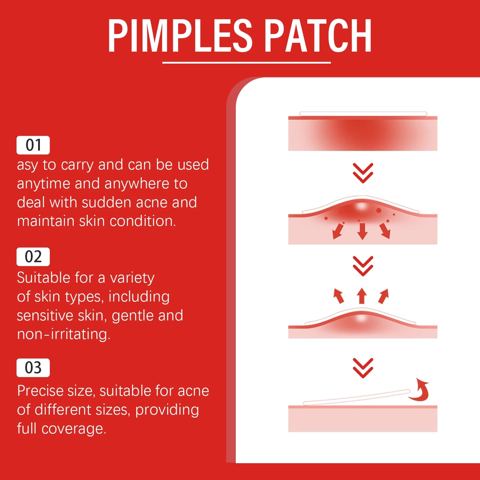Salicylic Acid Acne Patches 240 Pcs – Shape Assorted Skin Care Scrubs Treatments Tidesmit