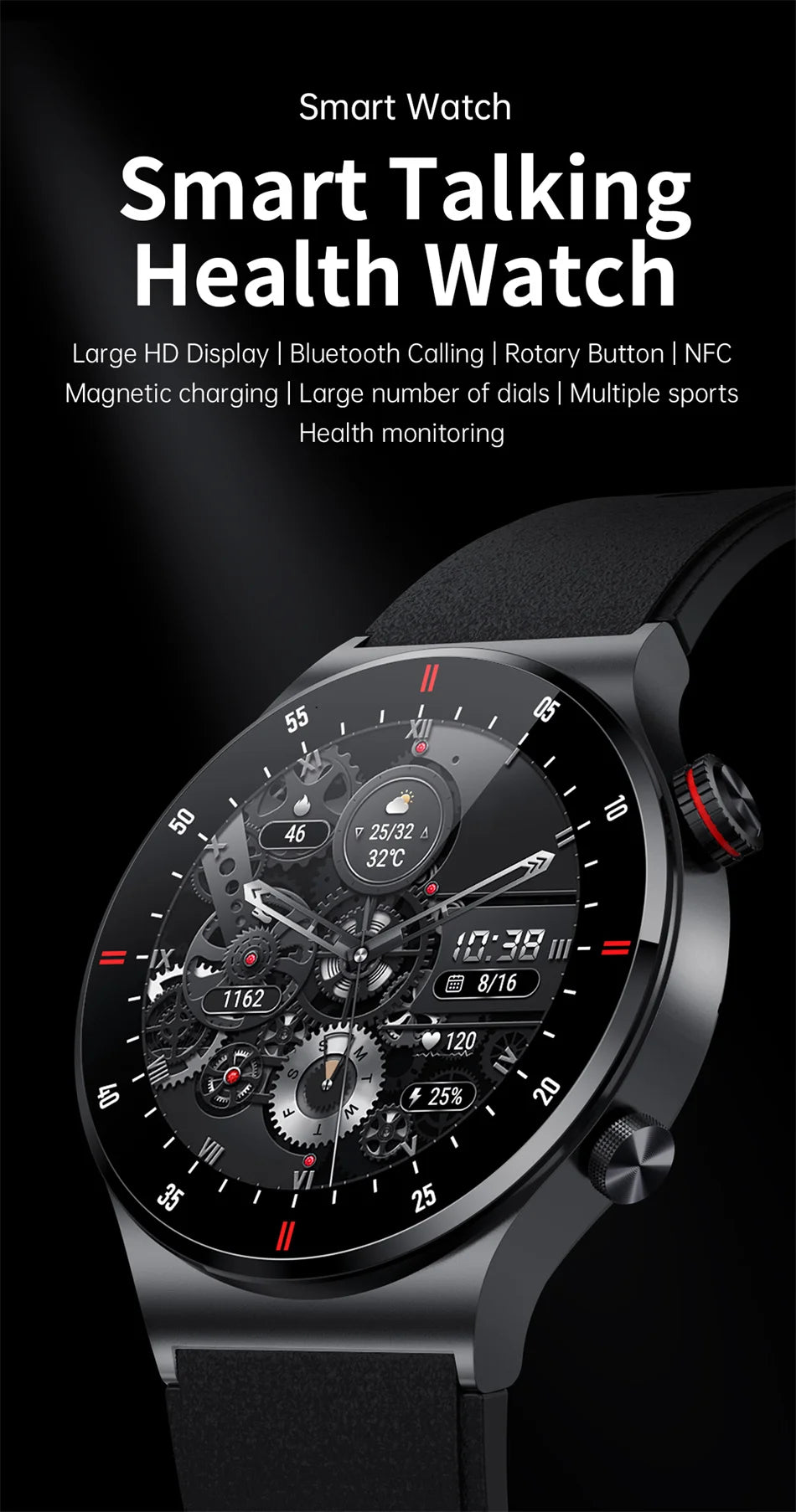 GPS ECG+PPG Bluetooth Call Smart Watch Men 2026 Sports Bracelet NFC Waterproof Custom Watch Face Men SmartWatch For IOS Android