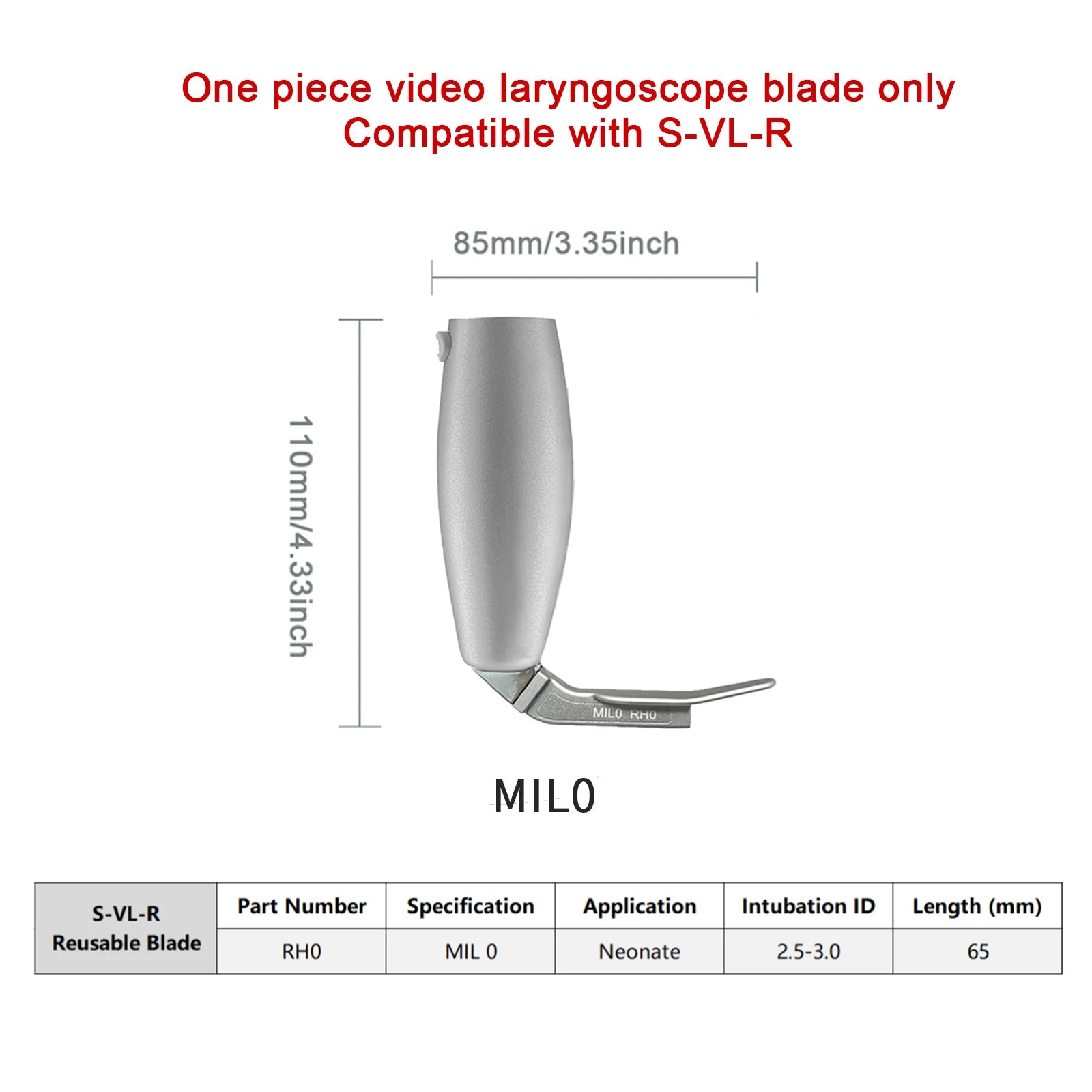 Accessories for Video Laryngoscope Stainless Steel Blades, Laryngeal Mask Airway, guide wire, and Screen