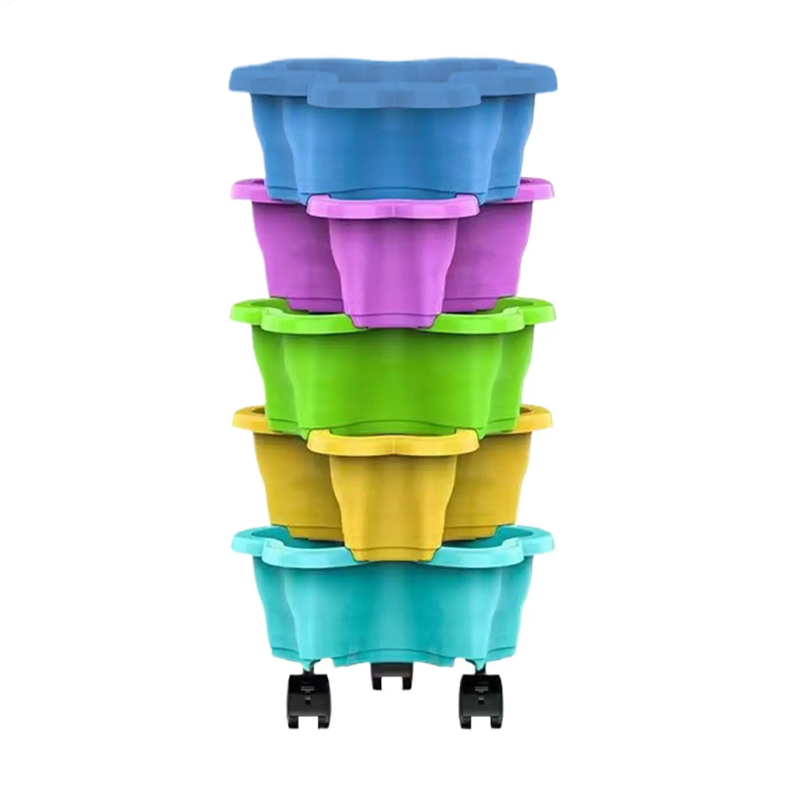 4/5 Tiers Flowerpot Vertical Tower, Stackable Flowerpot Multi-Layer Plastic Flower Pot for Garden Strawberry Tarts Potato Tarts