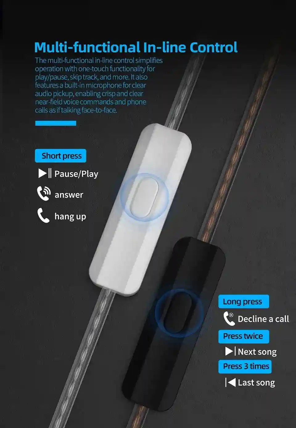 KZ EDC Pro Hi-Fi Wired In-Ear Monitors - Audiophile Stereo Earbuds Tidesmit