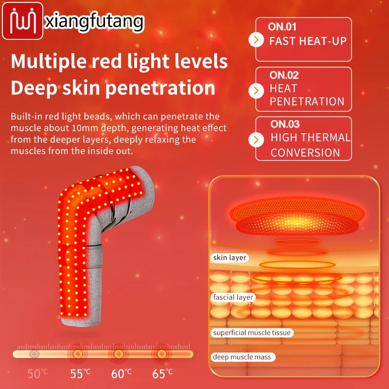 Red Light Knee Therapy Wrap for Targeted Heat and Deep Tissue Massage Massage Cushion Tidesmit