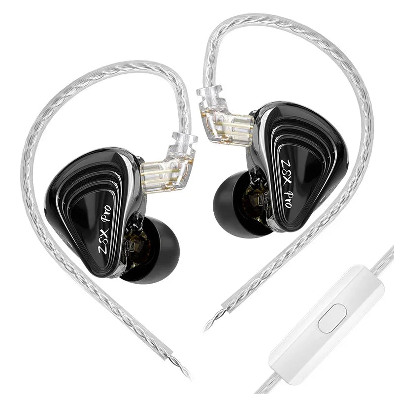 KZ ZSX Pro Hybrid 1DD 5BA In-Ear Monitors by Tidesmit ZSX Pro Black MIC China Mainland Tidesmit