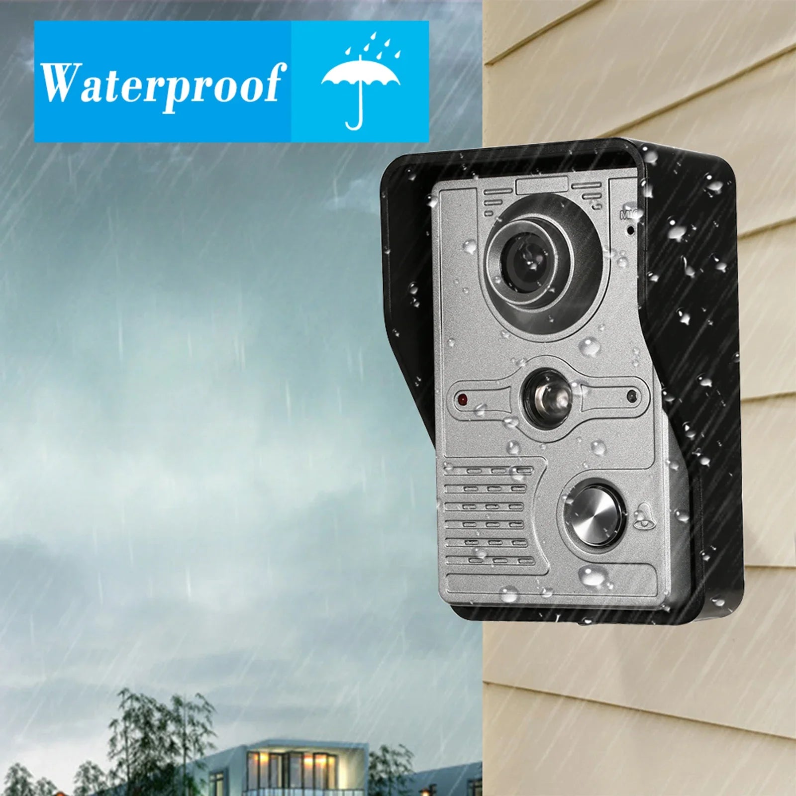IR-CUT Outdoor Camera 7 inch Wired Video Doorbell Indoor Monitor Visual Intercom Two-way Audio Remote Unlock Video Door Phone