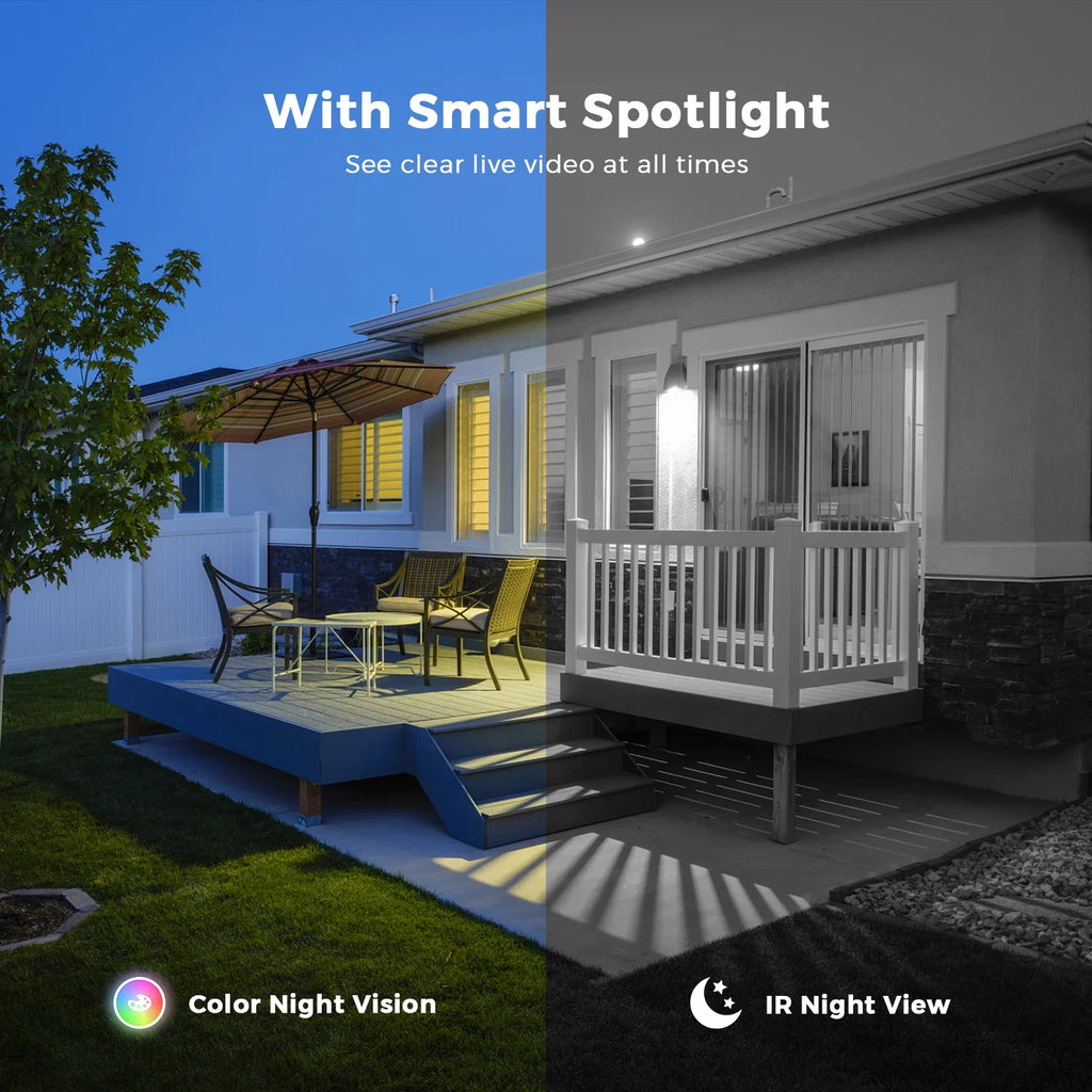 5K 10MP WiFi 2.4g/5G Dual Lens Security Camera, Outdoor IP66 Waterproof 5X Zoom Dual Screens Human Detection AI Night Vision
