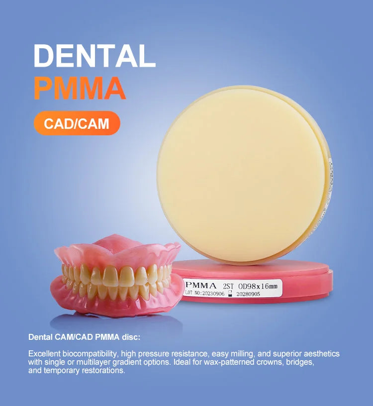 Tidesmit 98mm Dental PMMA Flexible Acetal Resin Disc for CAD/CAM Milling and Dental Lab Restoration