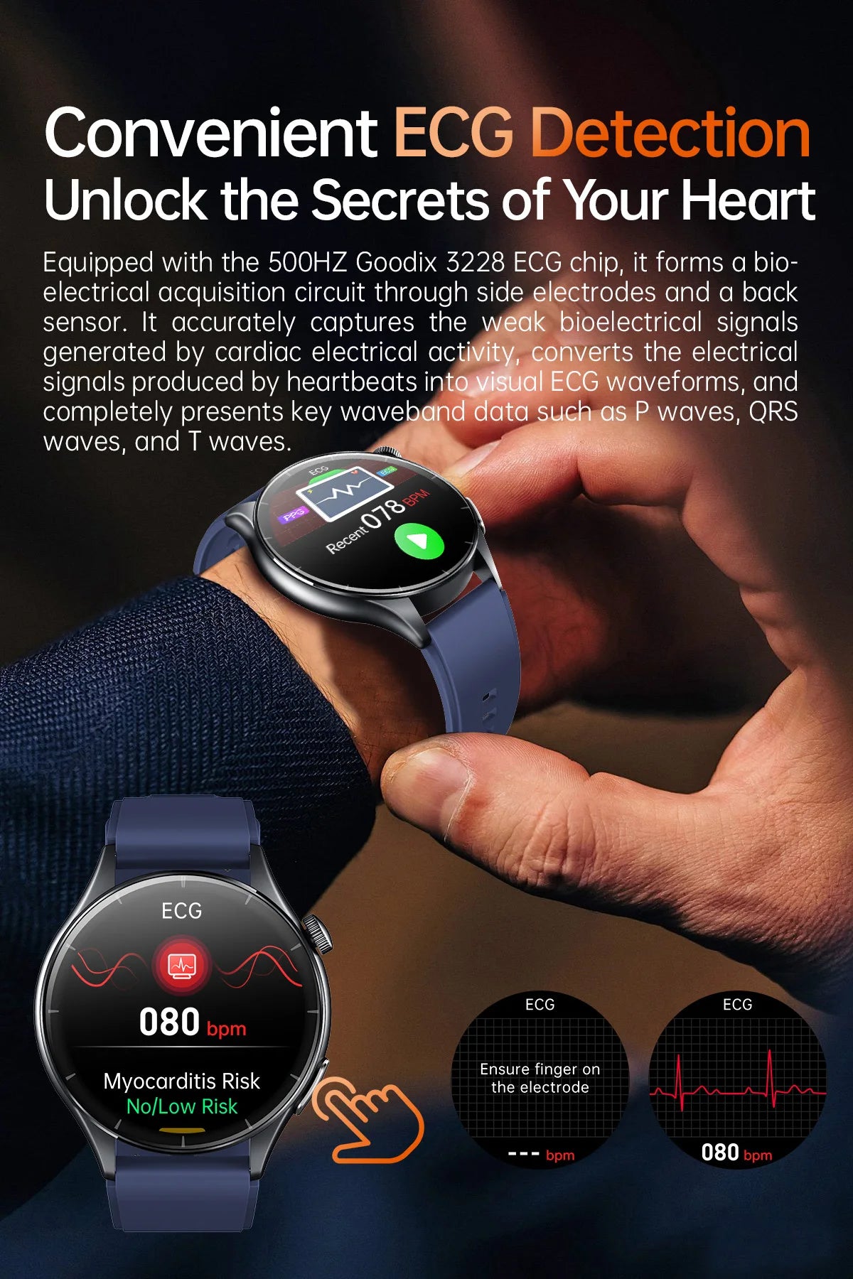 2026 New Health Analysis ECG+PPG Smart Watch Body Fat Uric Acid Blood Pressure Heart Rate Tracker NFC Smartwatch For Android IOS