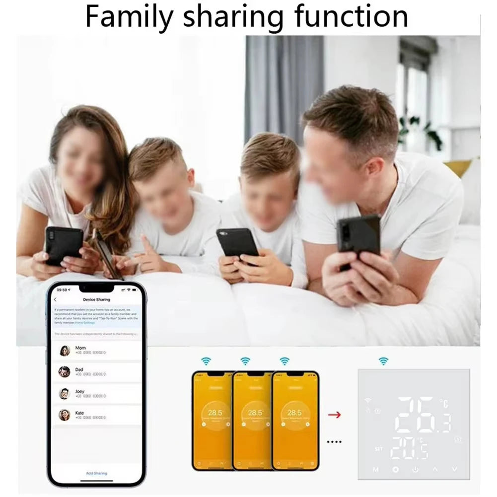 PSSRISE WiFi Thermostat Room Temperature Controller of Water Electric Floor Heating Gas Boiler Humidity Work with Googles Home