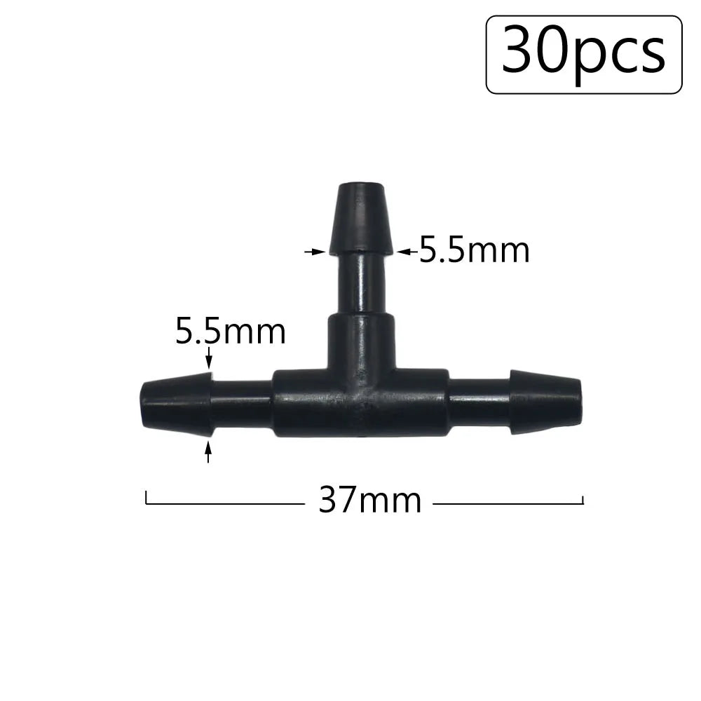 Irrigation Dripper Sprinkler Connector 1/8" 1/4" Hose Barb Tee Elbow Water Pipe Repair  Fitting Garden 3/5 4/7mm Tube Coupler