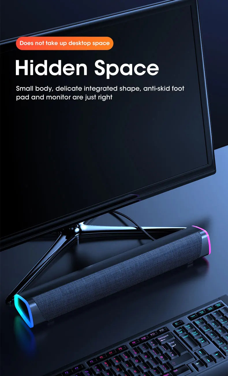 Tidesmit Computer Speaker Bar with 4D Stereo Subwoofer for PC & Laptop Tidesmit