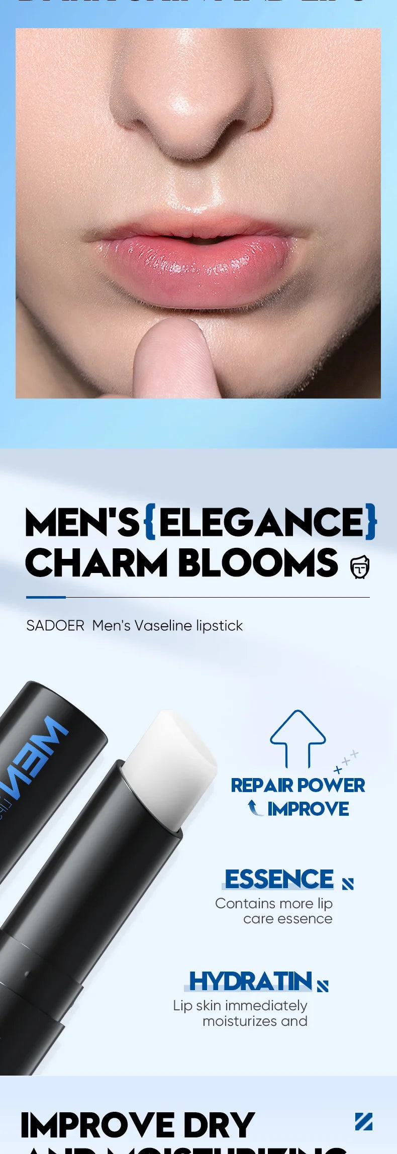 Mens Lip Balm - Deep Hydration & Repair Treatment | Tidesmit Lip Care Tidesmit