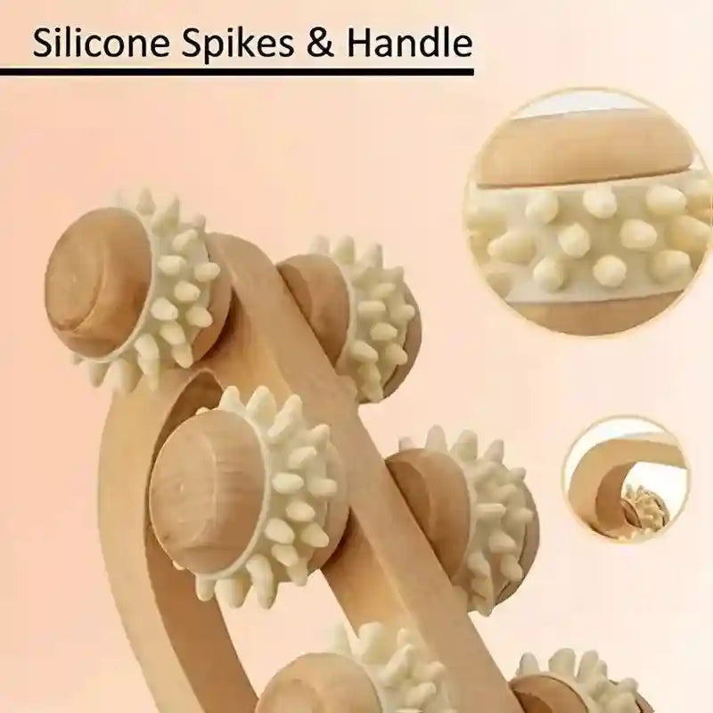 Wooden Massage Roller for Deep Tissue Muscle Relief, Ivory Wood Massage Roller Tidesmit
