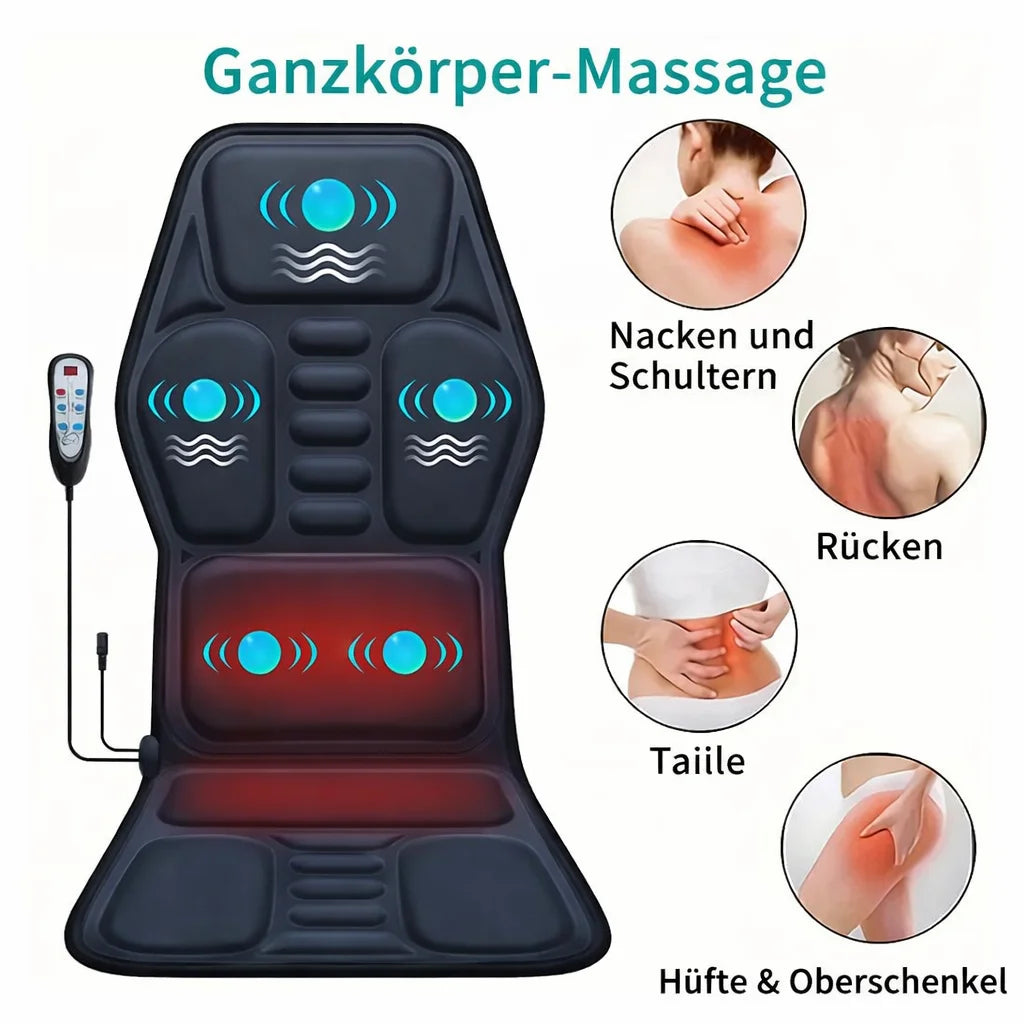 Massage Seat Cushion with Heat & Vibration - Portable Muscle Relief Massage Cushion Tidesmit