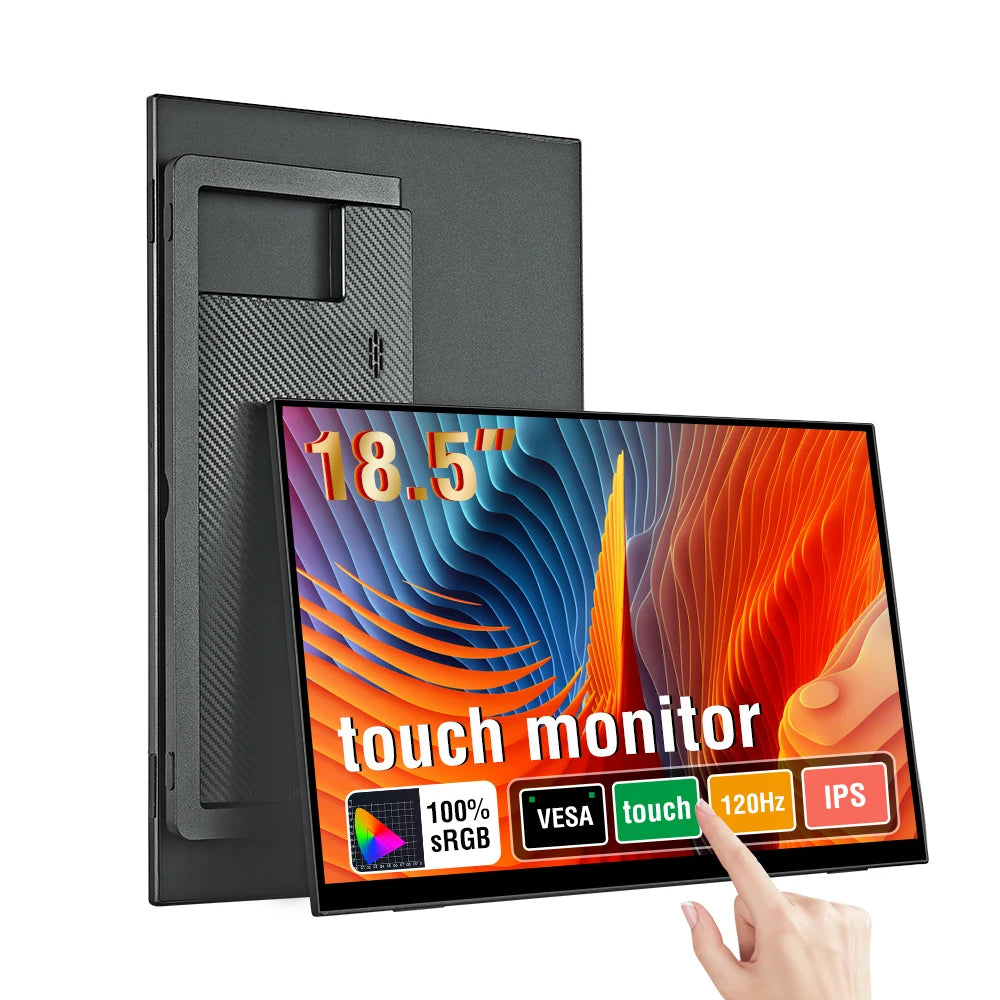Anmite 18.5 inch Portable Touch Monitor 120Hz 100% sRGB With Screen Holder Stand For Laptop Phone Xbox PS4 PS5 Switch